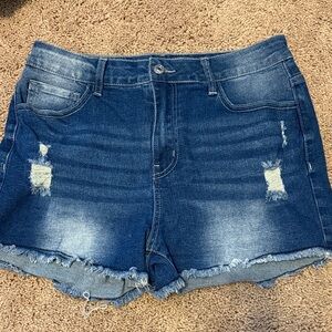 Denim Distressed Women Shorts